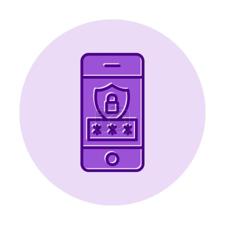 Ilustración de Seguridad móvil. icono web ilustración simple - Imagen libre de derechos