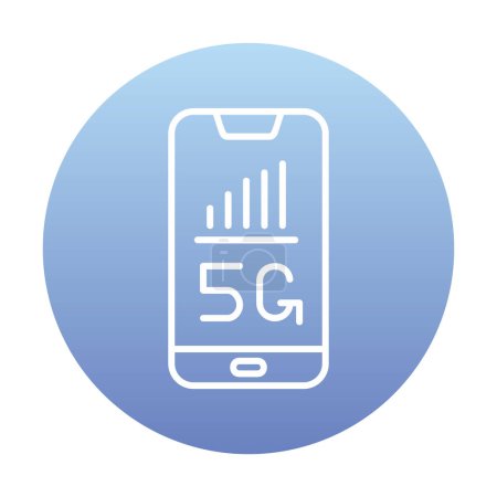 Illustration for 5G sign on smartphone, simple icon vector illustration - Royalty Free Image