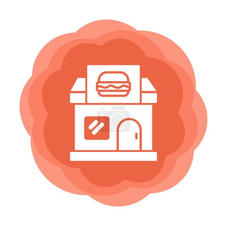 Illustration for Food shop web icon, vector illustration - Royalty Free Image