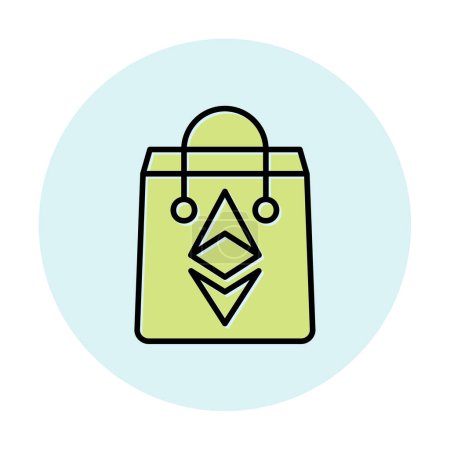 Illustration for Ethereum Bag web icon, vector illustration - Royalty Free Image