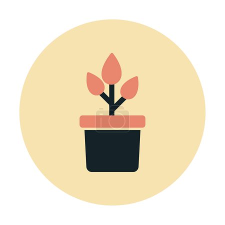 Téléchargez les illustrations : Plante en pot icône vectorielle illustration - en licence libre de droit