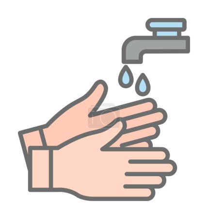 Téléchargez les illustrations : Icône de lavage à la main simple, illustration vectorielle - en licence libre de droit