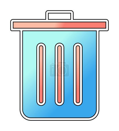 Illustration for Dustbin icon, trashcan icon, colorful vector illustration - Royalty Free Image