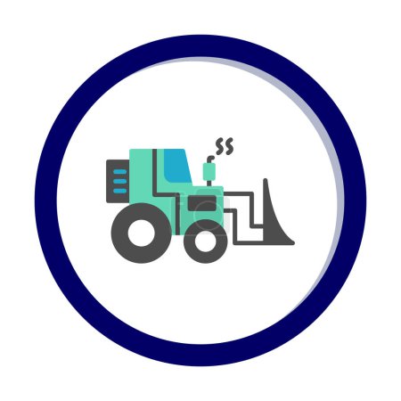 Illustration for Bulldozer icon vector logo illustration - Royalty Free Image