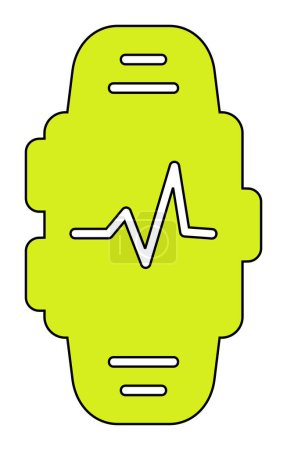 Ilustración de Reloj inteligente que muestra el icono de ritmo cardíaco. Concepto de aplicación Fitness. Vector - Imagen libre de derechos
