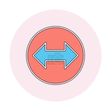 Ilustración de Símbolo de flecha doble, dos direcciones, izquierda, derecha Icono, ilustración vectorial - Imagen libre de derechos