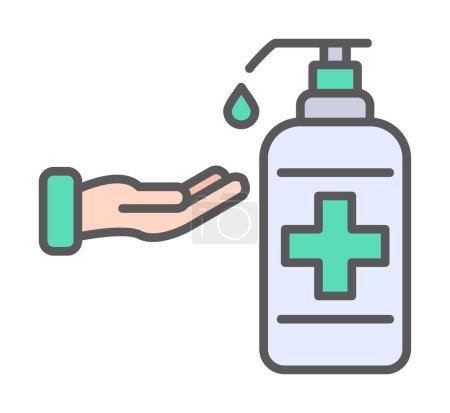 Ilustración de Icono de lavado de manos simple, ilustración vectorial - Imagen libre de derechos