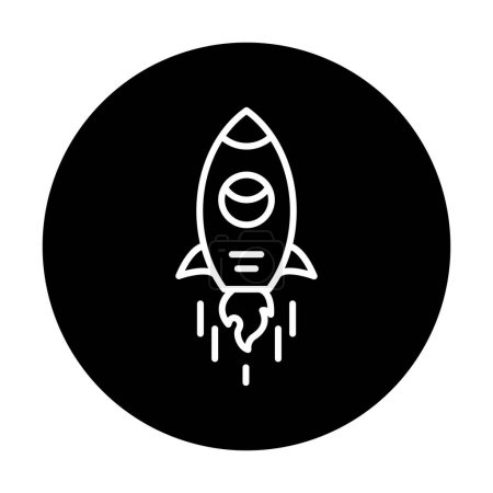 Téléchargez les illustrations : Icône de vaisseau spatial simple, illustration vectorielle - en licence libre de droit