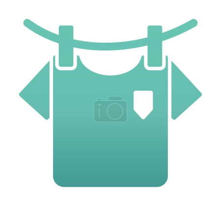 Téléchargez les illustrations : Lavage Vêtements, icône de tshirt, illustration vectorielle - en licence libre de droit