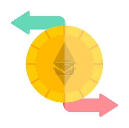 Ethereum Exchange Web-Symbol, Vektorillustration. Ätherzeichen, Kryptowährungspiktogramm