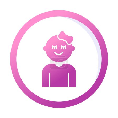 Illustration for Happy Baby Girl Icon, Vector Illustration - Royalty Free Image
