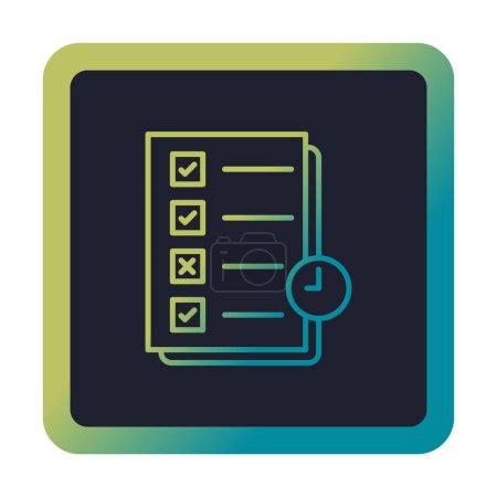 Ilustración de Icono lineal de planificación de tareas. Lista de verificación. Planner icono web, ilustración vectorial - Imagen libre de derechos