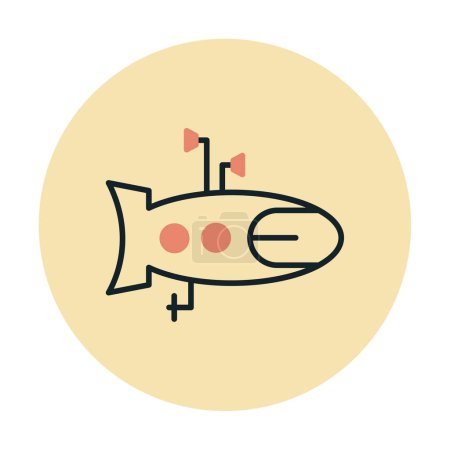 Illustration for Submarine icon web simple illustration - Royalty Free Image
