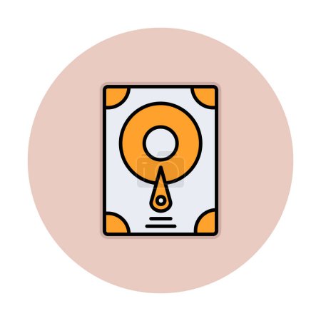 Ilustración de Icono del disco duro, ilustración vectorial diseño simple - Imagen libre de derechos