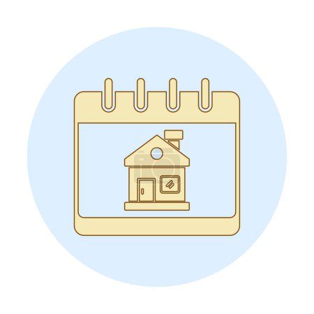 Illustration for Home Calendar flat icon, vector illustration - Royalty Free Image
