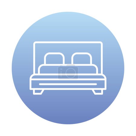 Téléchargez les illustrations : Lit avec oreillers icône vectorielle design simple moderne - en licence libre de droit