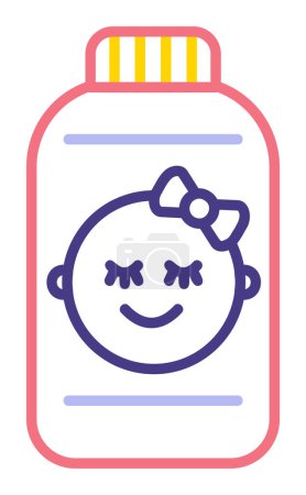 Vektor-Illustration eines Babytalkumpuder-Symbols im flachen Stil 