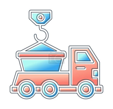 Téléchargez les photos : Icône Skip Truck, Illustration vectorielle colorée - en image libre de droit