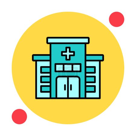 Téléchargez les illustrations : Illustration vectorielle simple d'icône de bâtiment d'hôpital - en licence libre de droit