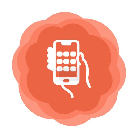 Illustration for Hand holds phone with Dial Screen web icon, vector illustration . Flat vector concept illustration of male hand and smartphone - Royalty Free Image