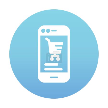 Téléchargez les illustrations : Simple icône de marketing par téléphone en ligne, illustration vectorielle - en licence libre de droit