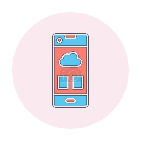 Illustration for Smartphone icon. outline vector illustration - Royalty Free Image