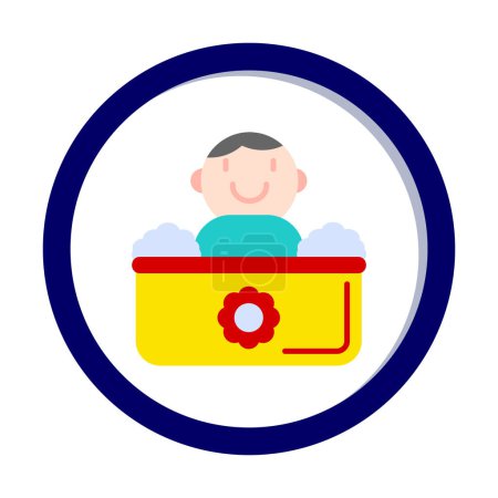 Illustration for Baby Bath icon, vector illustration. cartoon character style. - Royalty Free Image