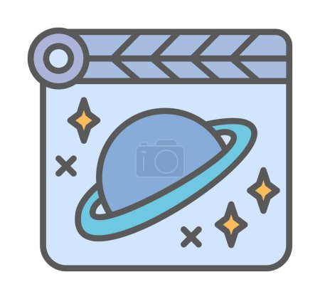 Illustration for Space Film icon vector illustration - Royalty Free Image