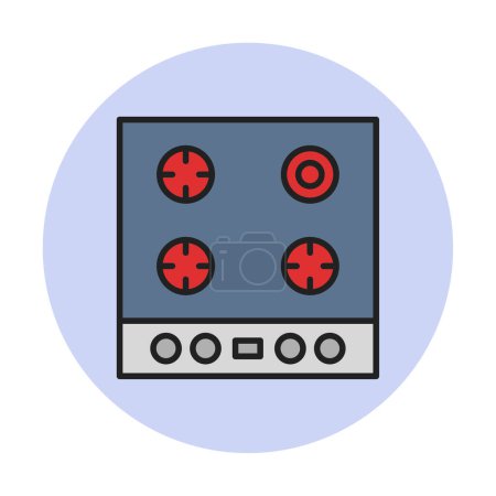 Illustration for Hob vector icon, simple style - Royalty Free Image