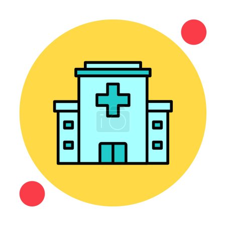 Ilustración de Hospital vector plano icono de ilustración - Imagen libre de derechos