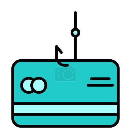 Illustration for Phishing line icon, security and hack, vector - Royalty Free Image