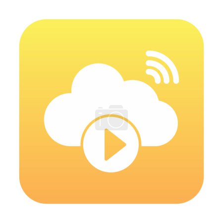 Illustration for Cloud Media Play Icon. Cloud Computing Icon. - Royalty Free Image