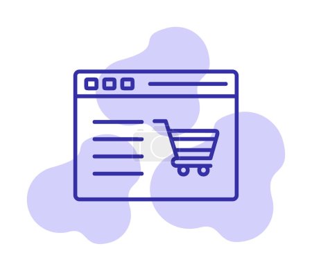 Illustration for Vector illustration of Shopping Website icon - Royalty Free Image