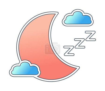 Illustration for Moon and clouds, night icon vector illustration - Royalty Free Image