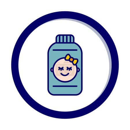 ilustración vectorial de un icono de talco de bebé en un estilo plano 