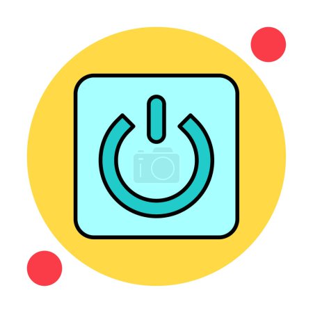 Ilustración de Icono del botón de encendido. ilustración de línea delgada. icono de vector aislado en blanco - Imagen libre de derechos