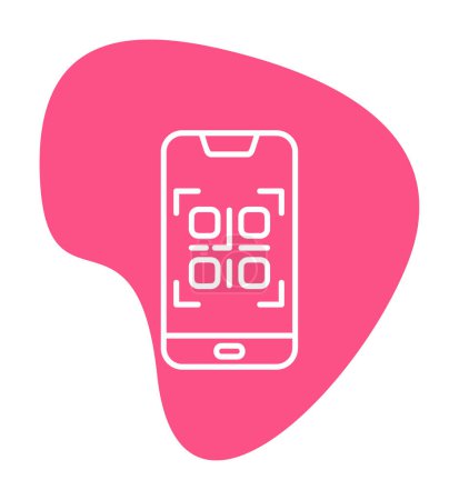 Téléchargez les illustrations : Simple icône Smartphone QR Code, illustration vectorielle - en licence libre de droit