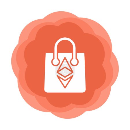 Illustration for Ethereum Bag web icon, vector illustration - Royalty Free Image