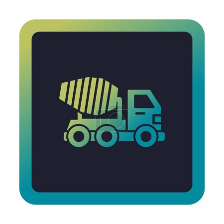 Téléchargez les illustrations : Icône de couleur de bétonnière camion. Vue latérale des transports publics urbains - en licence libre de droit