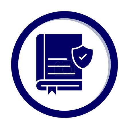 Ilustración de Libro y escudo de seguridad. icono web ilustración simple - Imagen libre de derechos
