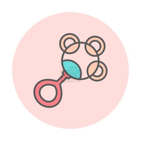 Ilustración de Bebé sonajero icono vector. Ilustración del símbolo de contorno aislado - Imagen libre de derechos