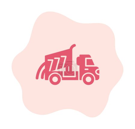 Téléchargez les illustrations : Style vectoriel d'icône de camion-benne de conception - en licence libre de droit