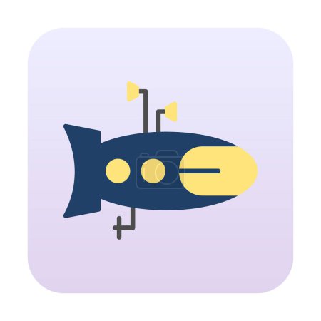 Téléchargez les illustrations : Icône sous-marine web illustration simple - en licence libre de droit