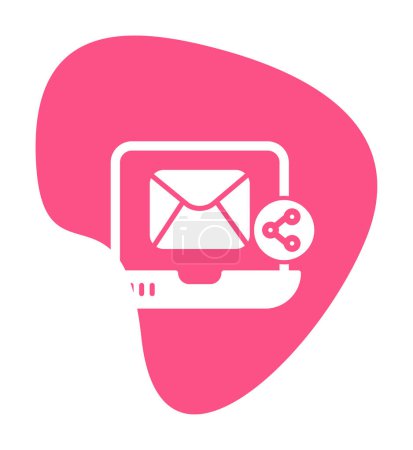 Ilustración de Portátil con icono de correo electrónico. ilustración vectorial - Imagen libre de derechos