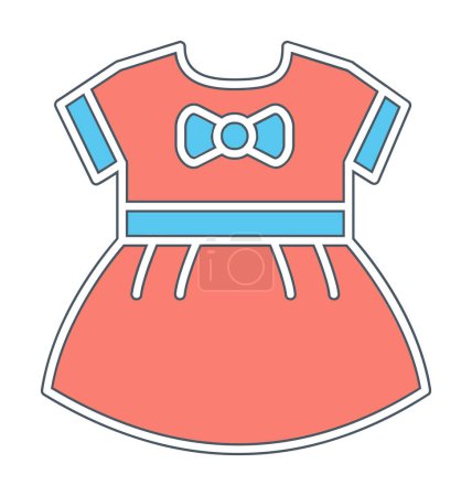 Illustration for Icon of baby girl dress, vector illustration - Royalty Free Image