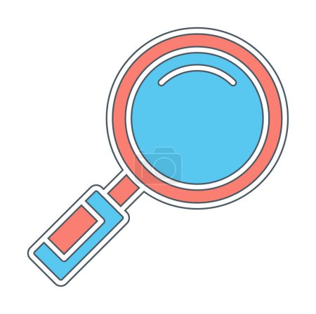 Illustration for Magnifying glass icon in flat style. Search loupe color icon. Vector illustration - Royalty Free Image
