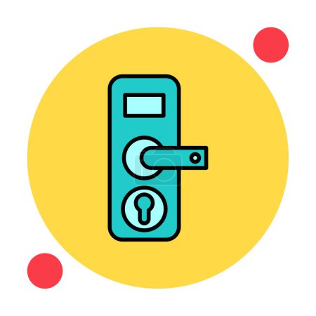 Illustration for Door handle and keyhole icon, vector illustration - Royalty Free Image
