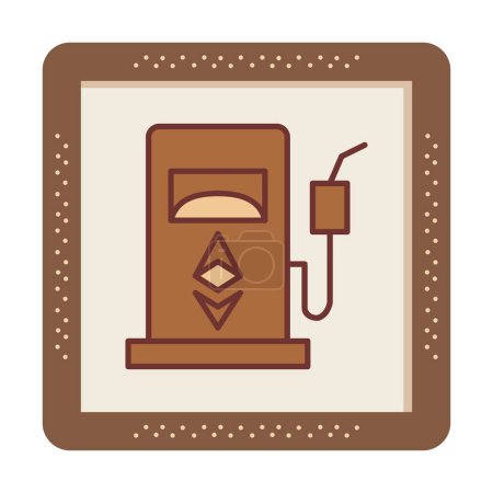 Ilustración de Icono de la gasolinera. contorno estación de combustible icono vectorial color plano diseño aislado sobre fondo blanco - Imagen libre de derechos