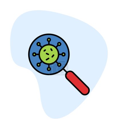 Téléchargez les illustrations : Illustration vectorielle de recherche de virus - en licence libre de droit