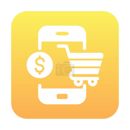 Téléchargez les illustrations : Mobile Online Shopping icône. Illustration vectorielle - en licence libre de droit